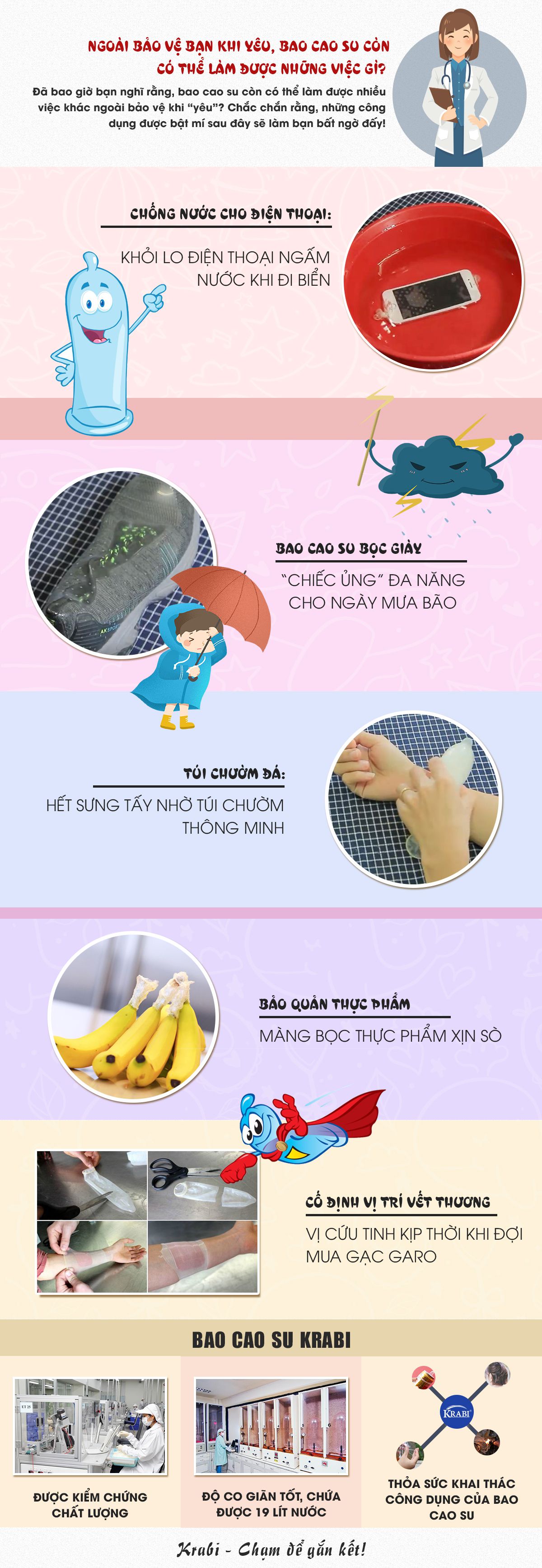 [Infographic] Những công dụng thú vị khác của bao cao su có thể bạn chưa biết