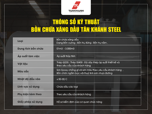 thể tích bồn chứa xăng dầu