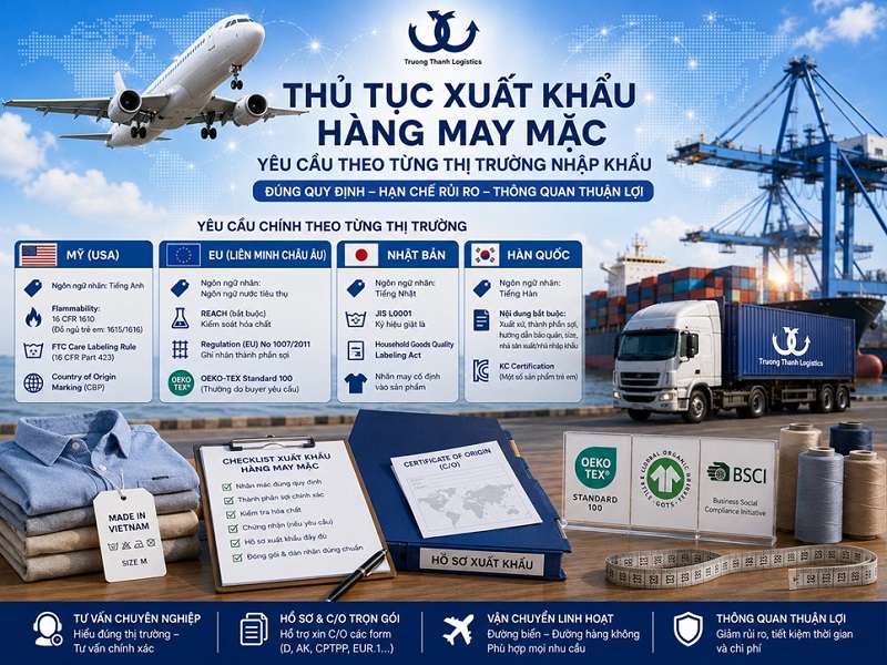 thủ tục xuất khẩu hàng may mặc