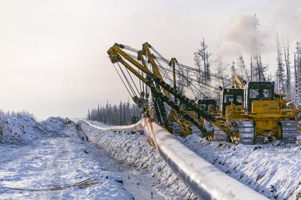 Đường ống Power of Siberia khi còn đang thi công. Ảnh: Gazprom